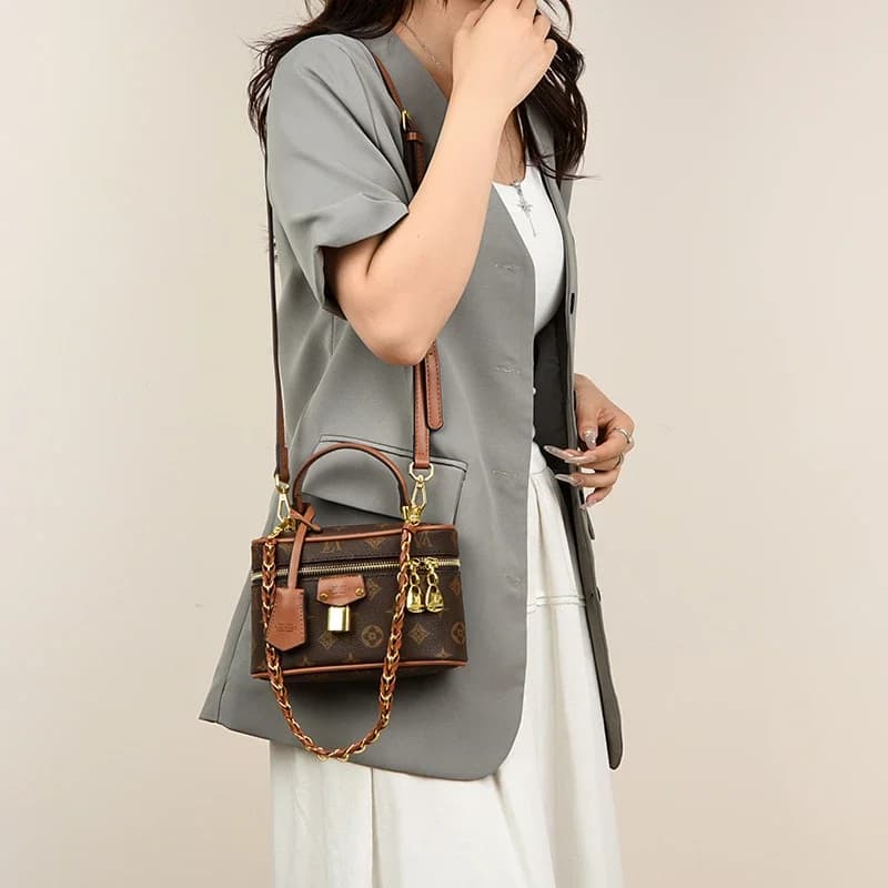 Popolare borsa a tracolla in pelle da donna, borse a spalla da donna, design classico ed elegante, marca di lusso