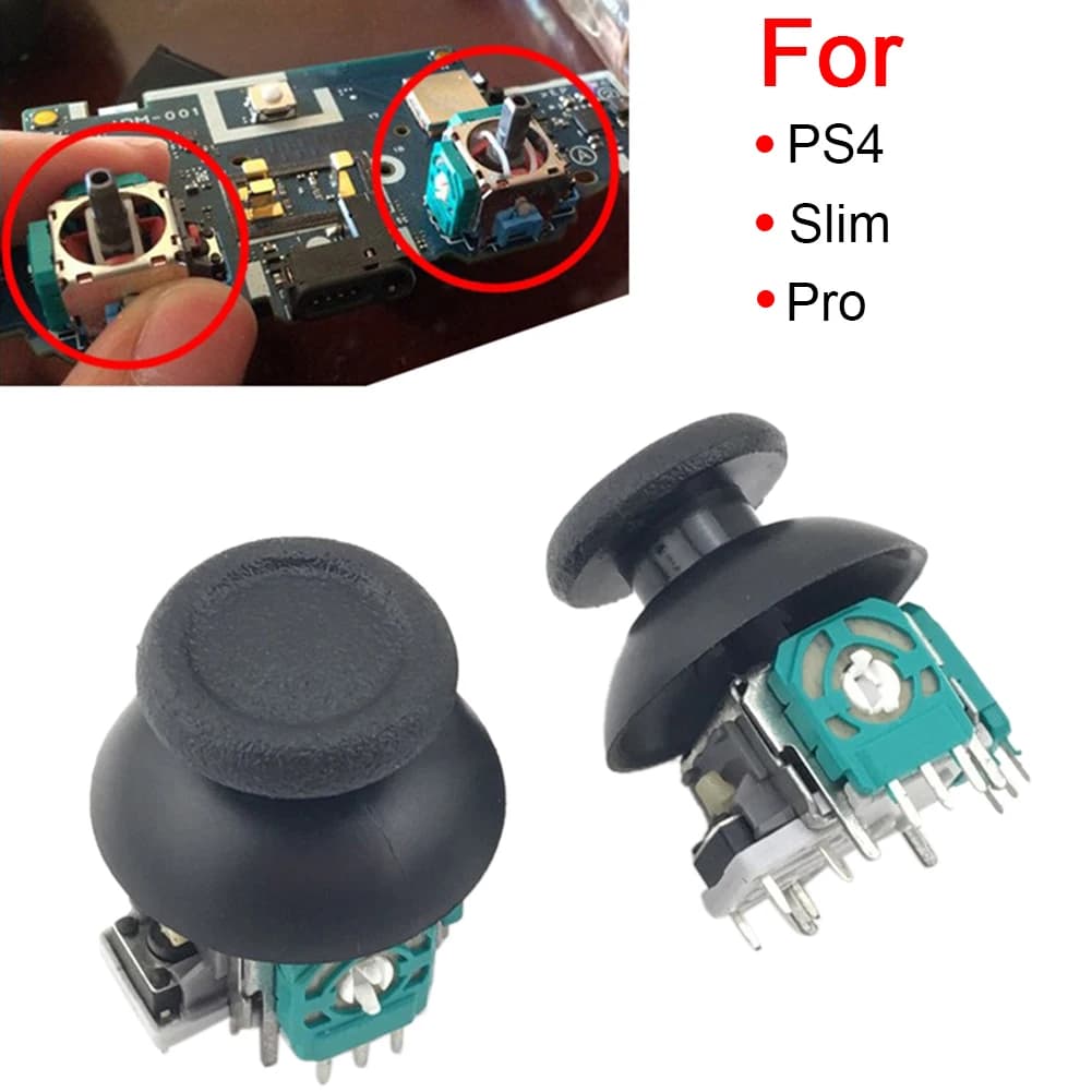 2 pezzi per PS4 PRO Slim Controller 3D Rocker Joystick Axis sensore analogico con cappuccio parti di riparazione accessori Switch Pro Gamepad