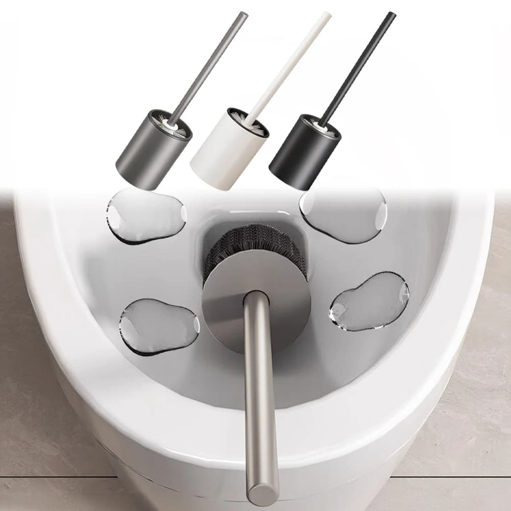 Portascopino per WC con Mensola Portaoggetti per Bagni Domestici Pulizia a 360 Gradi Rapido Drenaggio Strumenti per Pulizia