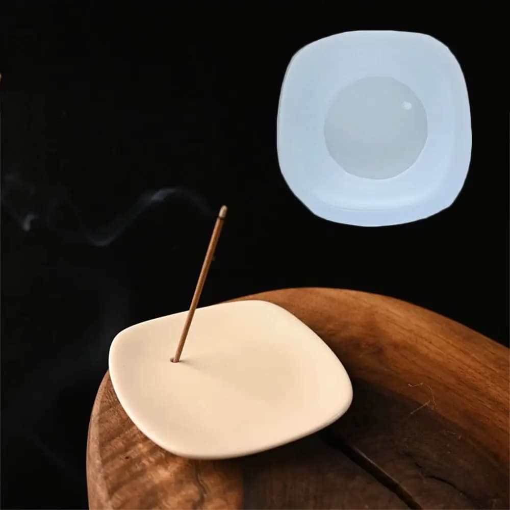 Meditation Incense Burner Silicone Mold Zen Incense Sticks Base Mold DIY Plaster Clay Cense Burner Tray Resin Cement Mould