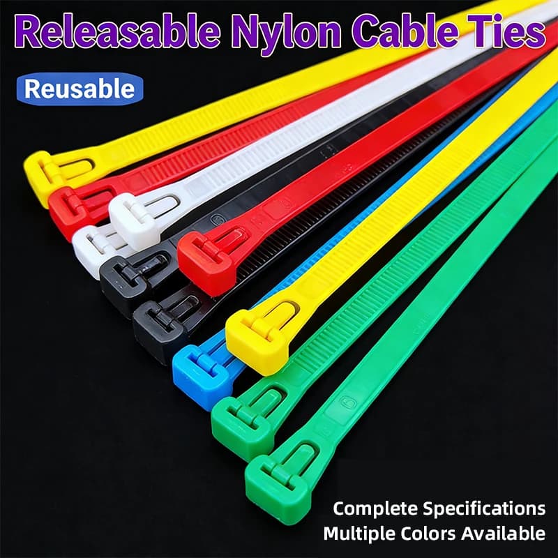 Loosening Nylon Cable Tie With Snap Fastener 8*400mm Repeated Use Of Wire Harness Fixing Clip Increase Binding Strap