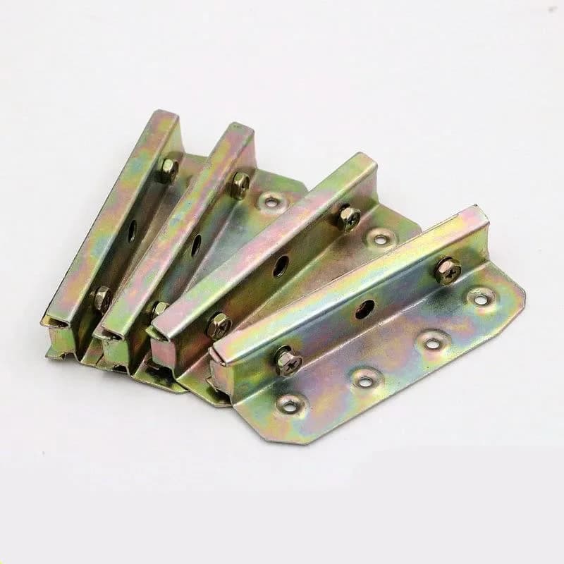 4 pezzi di raccordi per mobili da 5 pollici staffa per letto in metallo pesante fissaggio per cerniera connettore per scheda di legno per letto hardware angolare fisso