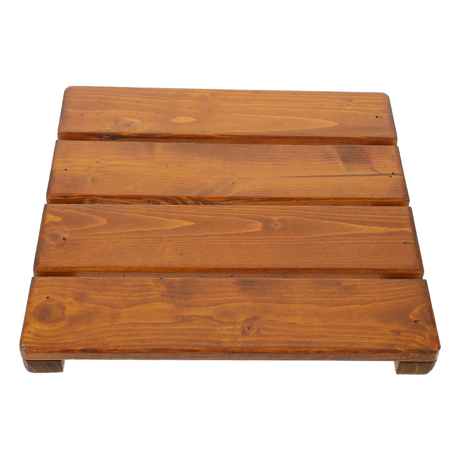 Wood Bathroom Mat Non-Slip Quick Drainage Sturdy Waterproof Bath Rug Easy Clean Shower Floor Mat for Bathroom Spa Tub