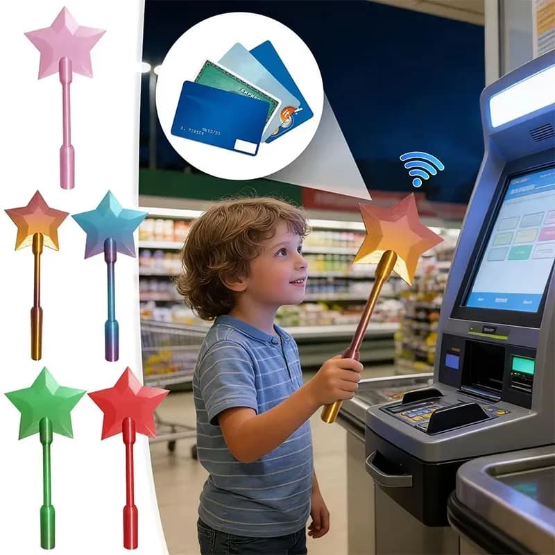 Portacarte di Credito Telescopico Magico a Forma di Stella, Portatile e Carino, Stampato in 3D, per Uso Quotidiano