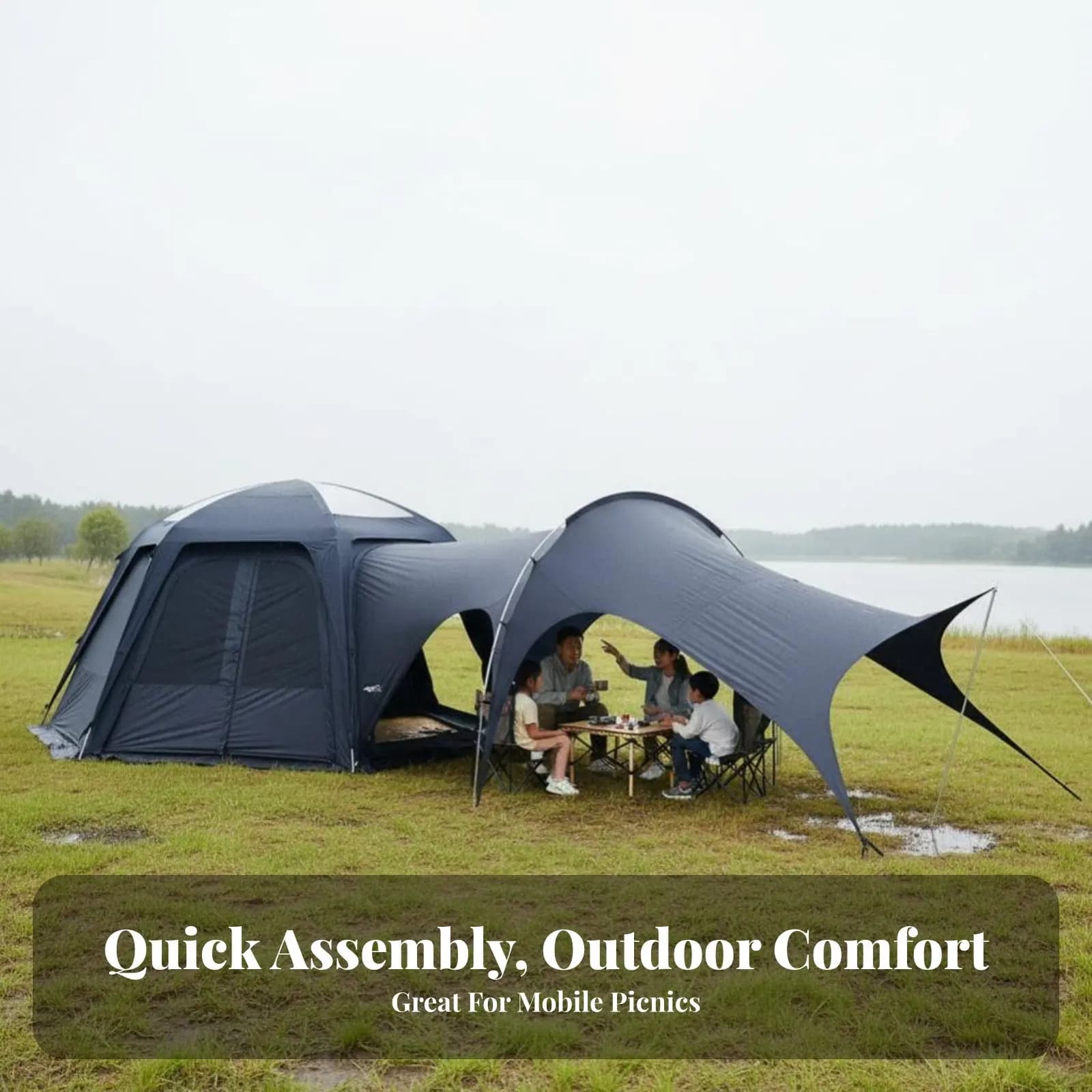 Tenda da sole per auto, protezione solare UPF 50+, impermeabile, antivento, per campeggio all'aperto, multifunzionale, ombra per pranzo all'aperto