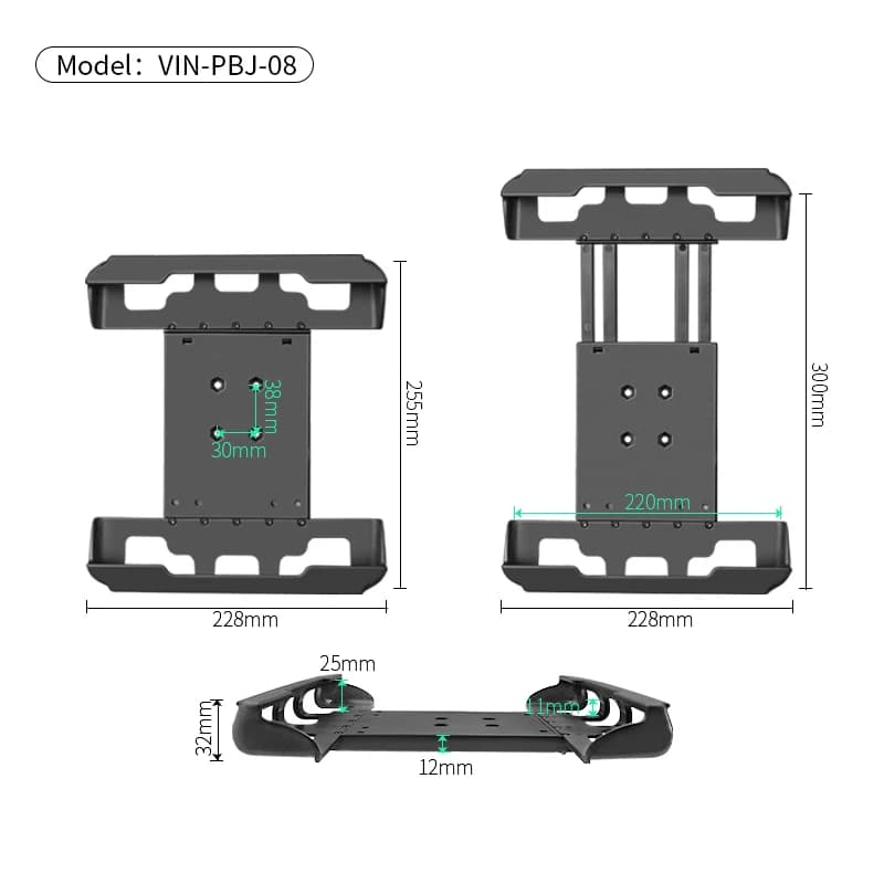 Supporto per Tablet caricato a molla per Tablet 9.7 "-12.9" supporto per Tablet regolabile da tavolo per supporto per camion/auto VIN-PBJ-08