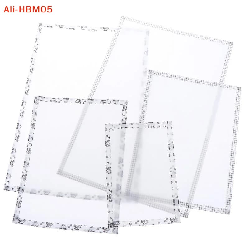 (HB05)5Pc Handmade Perler Bead Baking Cloth Edge-stitched Transparent Iron-on Mat Heat-resistant Paper DIY Accessory Perler Bead