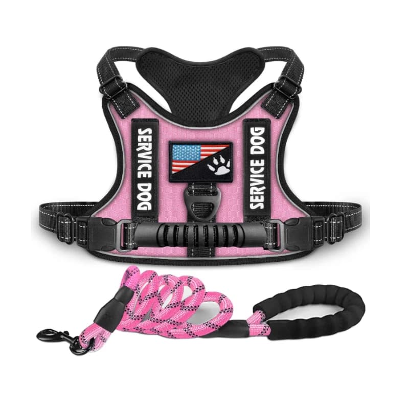 Military Dog Harness With Handle Reflective Dog Harness And Leash Set Nylon No Pull Tactical Dog Vest With Service Dog Patches