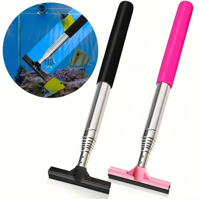 Telescopic scraper brush for aquarium, multipurpose tool to clean aquariums, to remove algae and debris, aquarium cleaning tool