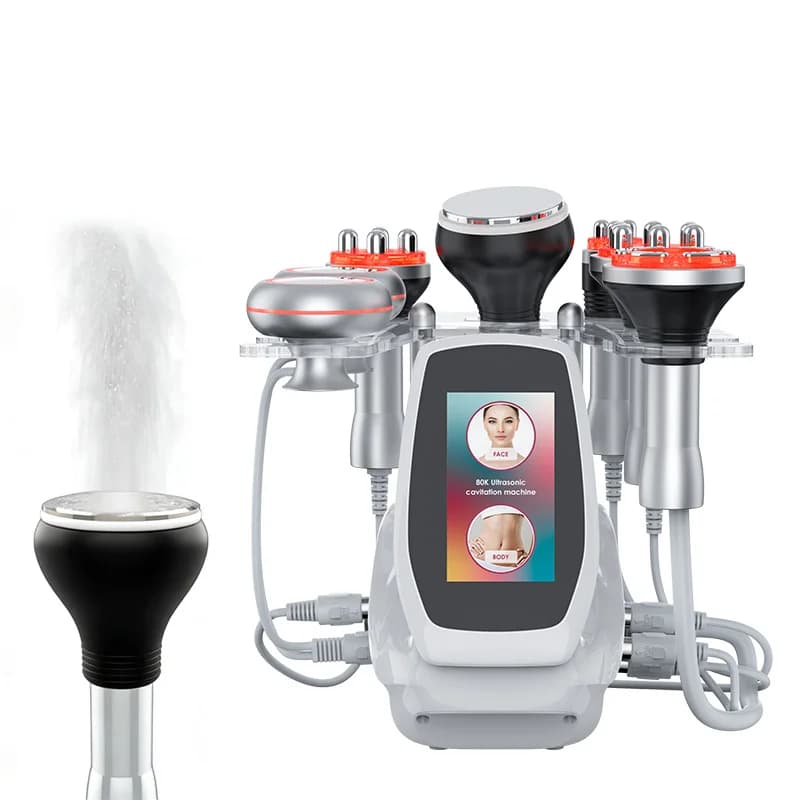 6-in-1 80KHz Ultrasonic Cavitation Slimming Machine with RF Vacuum for Skin Shaving, Body Modeling and Weight Loss - Beauty Therapy Device