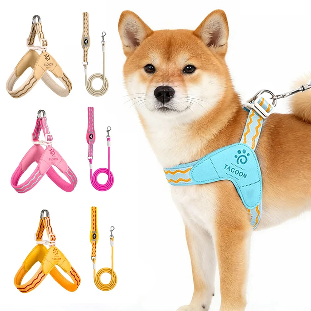 Light Puppy Dog Saddle Harness and Leash Set for Small Medium Dogs Padded Pet Harnesses Shiba Inu Corgi Pug Mascotas Accessories