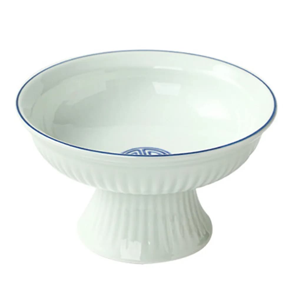 Ciotola in Ceramica con Base Alta per Dessert, Contenitore per Servire e Conservare Torte, Pasticcini, Frutta, Snack, Colazione, per Feste, Matrimoni, Esposizioni e Regali
