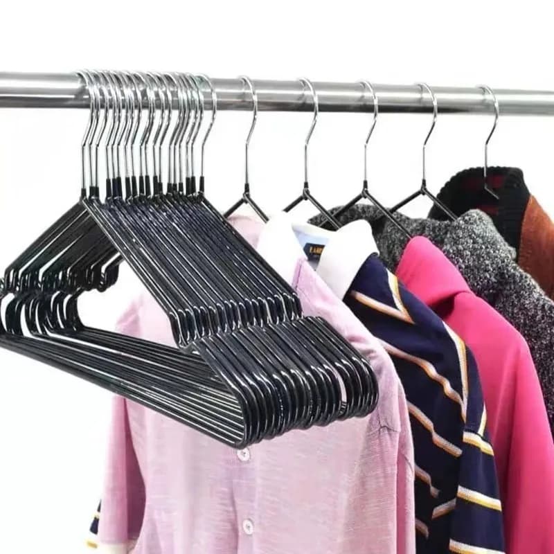 10 hangers for non-slip coated metal clothes, clothes hangers, metal shirt, jacket, with round heels for clothes