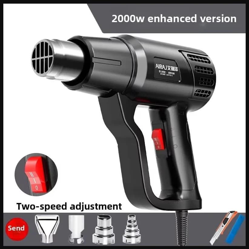 Pistola termica con display digitale 220V per riparazione elettronica Soffiatore portatile per film termoretraibile Strumento industriale ad alta potenza BAA