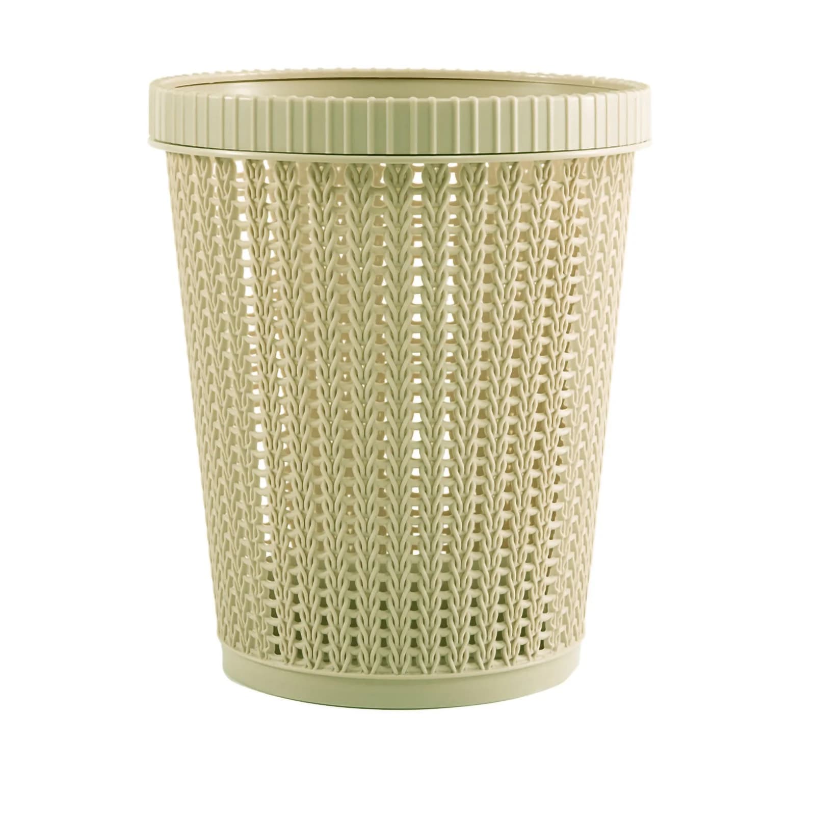 Pulling Bag Trash Can Imitation Rattan Round Plastic Garbage Bin Home Coverless Trash Storage Basket