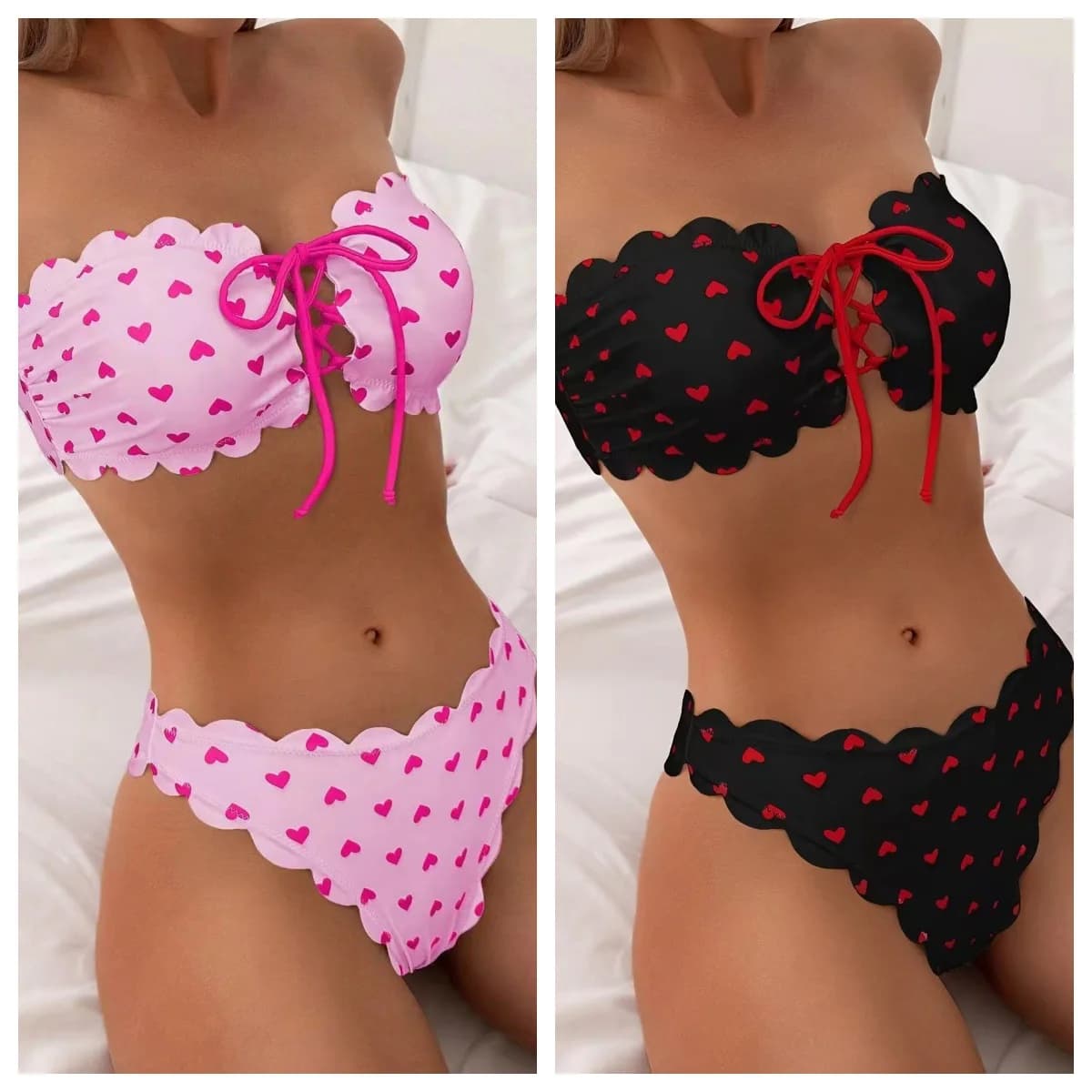 Sexy Bikini a pois donna 2024 costume da bagno a due pezzi costumi da bagno Push Up costume da bagno laterale floreale costume da bagno brasiliano da spiaggia