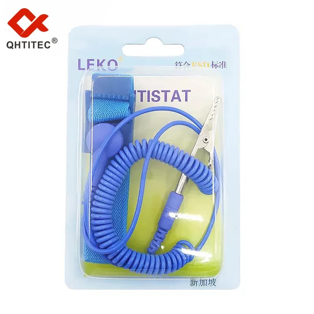 JCD Bracciale antistatico in PVC Elettrostatico con filo regolabile ESD Cavi a clip wireless Strumenti di riparazione elettronica