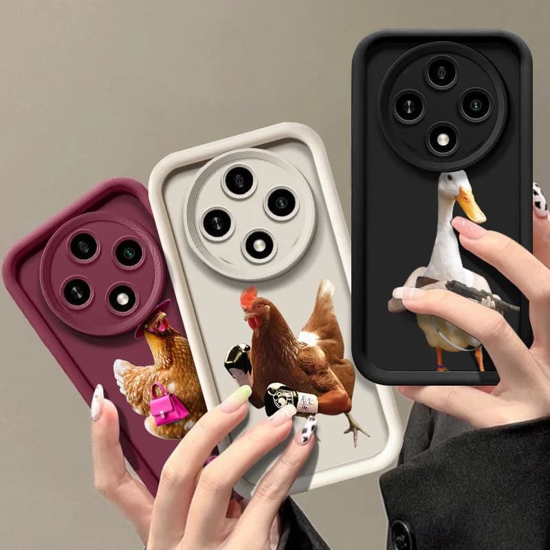 Divertente Cover per Telefono con Animali con Occhiali da Sole (Anatra, Pollo) per Motorola Moto Edge 50 Fusion 40 Neo G86 G85 G84 G75 G54 G24 G34