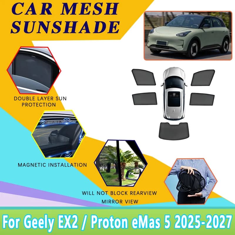 Per Geely EX2 2026 Proton eMas 5 2025-2027 Tendina Parasole a Rete per Auto, Protezione UV e Privacy, Accessori Auto