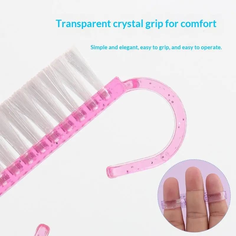 Colorful Nail Cleaning Brush Soft Dense Bristle Ergonomic Handle For Home DIY Manicure Professional Salon Art Accessory Tool