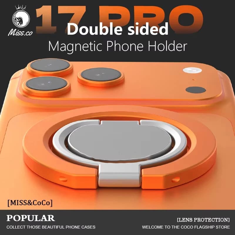 Double Sided for MagSafe Phone Stand Magnetic Phone Ring Holder Kickstand Magnet Grip for IPhone Samsung Folding Portable Holder