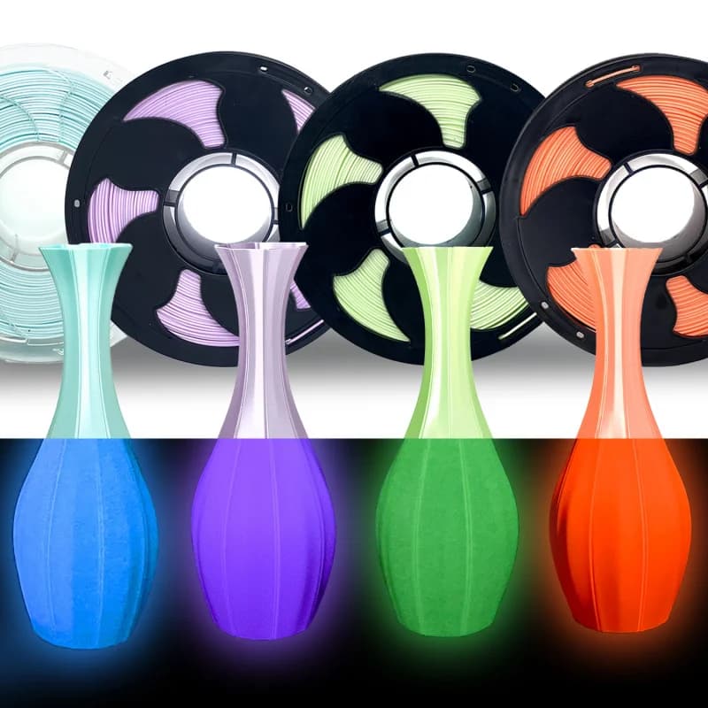 1.75mm High Gloss Luminous Rainbow PLA Filament Glow-in-the-Dark 3D Printing Material 1KG for FDM Printers