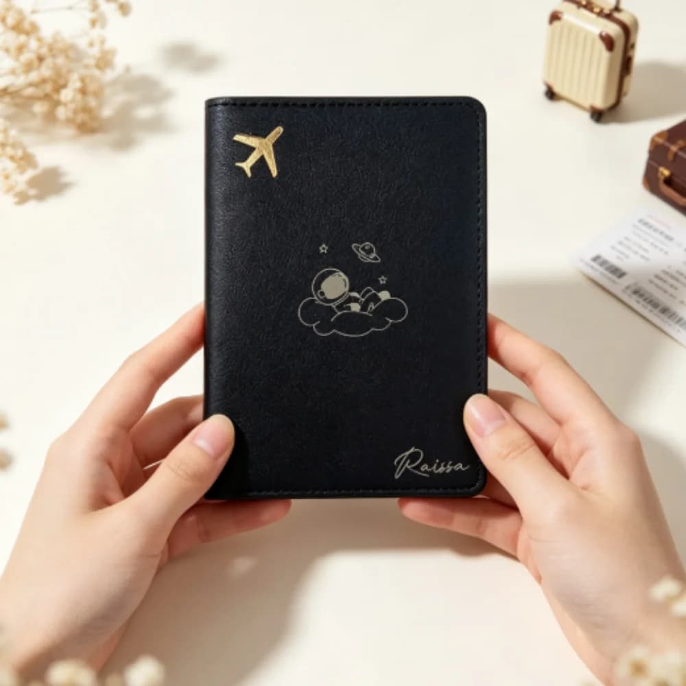 Personalized Name Passport Cover, Leather Passport Holder, Sentimental Travel Gift For Best Friend,Gifts for Family Members