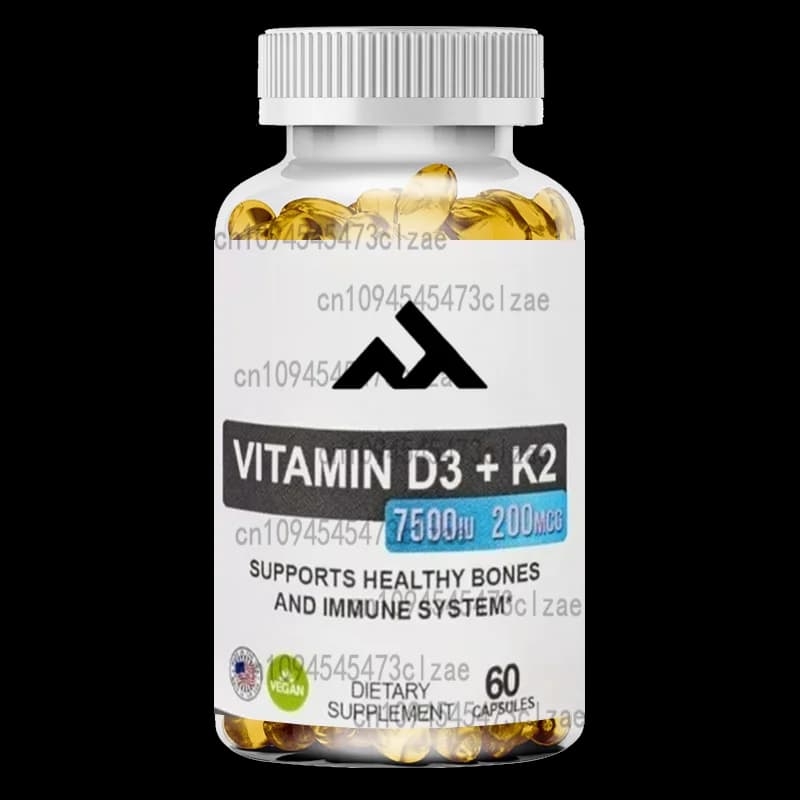 Vitamin D3+K2 supplement supports healthy bones and immune health 60 capsules
