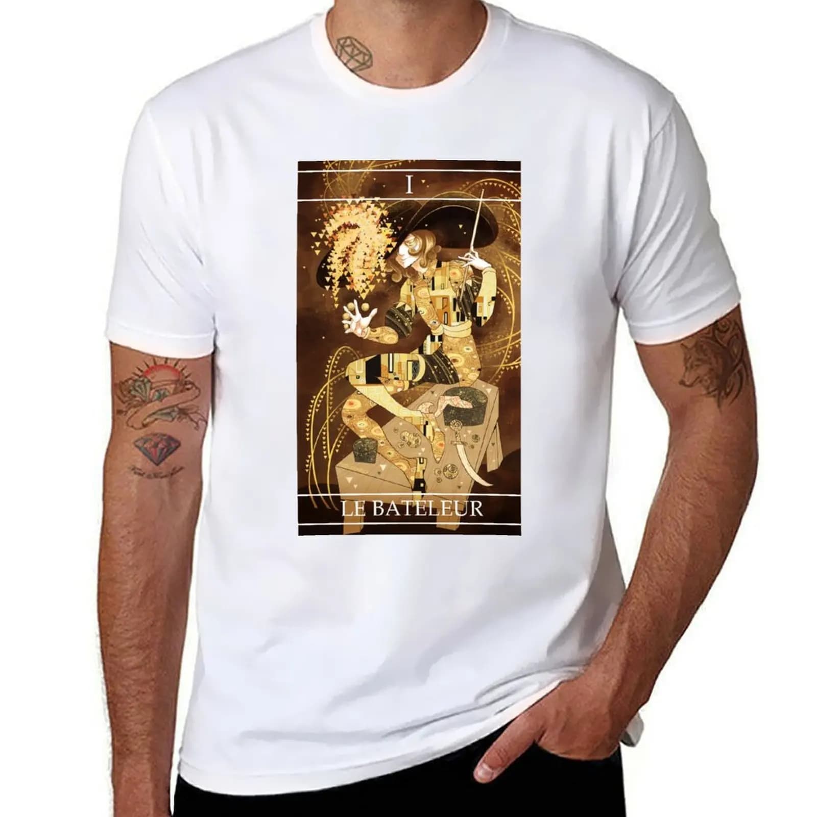 Tarot card 1 T-shirt casual in morbido cotone a maniche corte