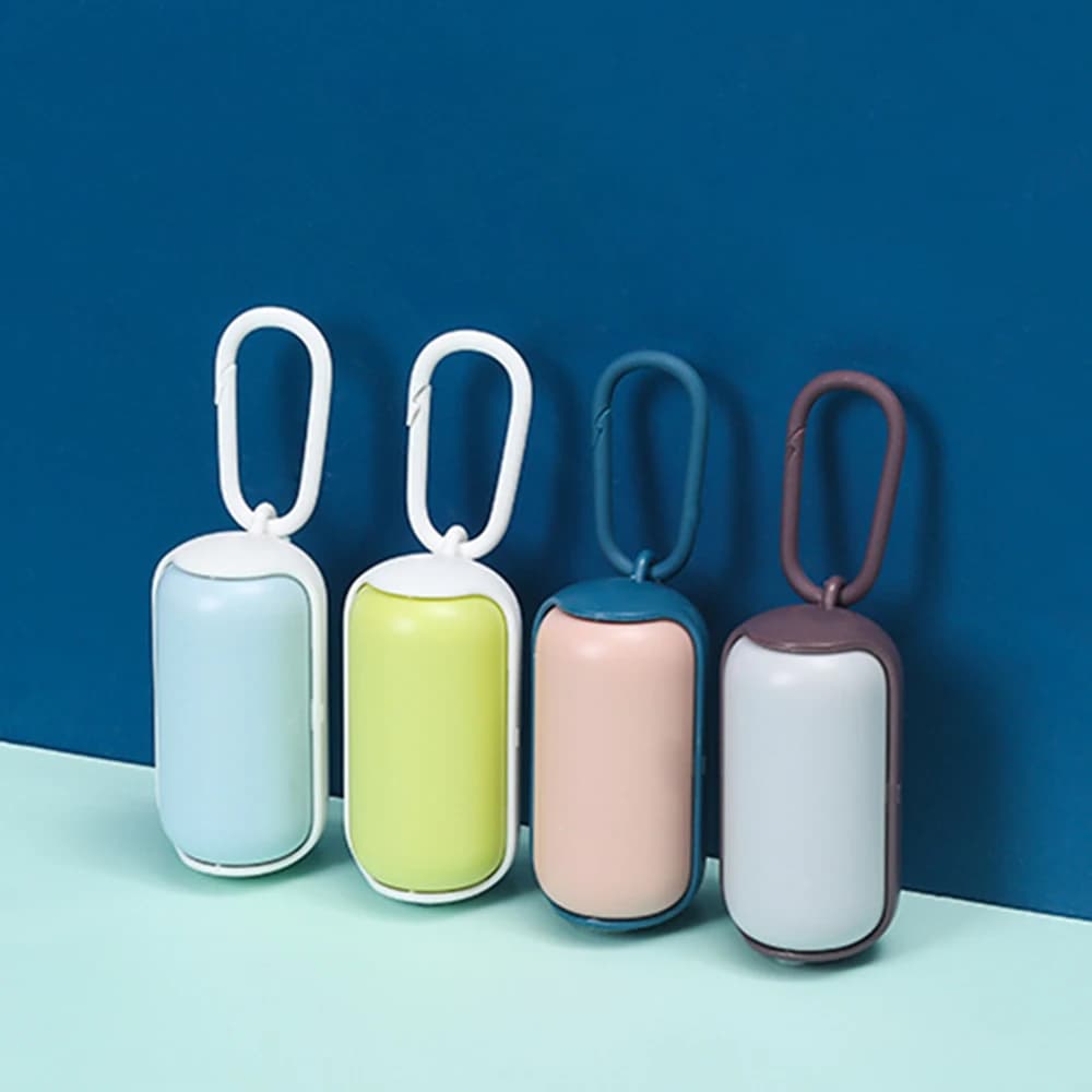 Capsula portatile per sacchetti igienici per animali domestici, contenitore per sacchetti per deiezioni canine, accessori per la pulizia.