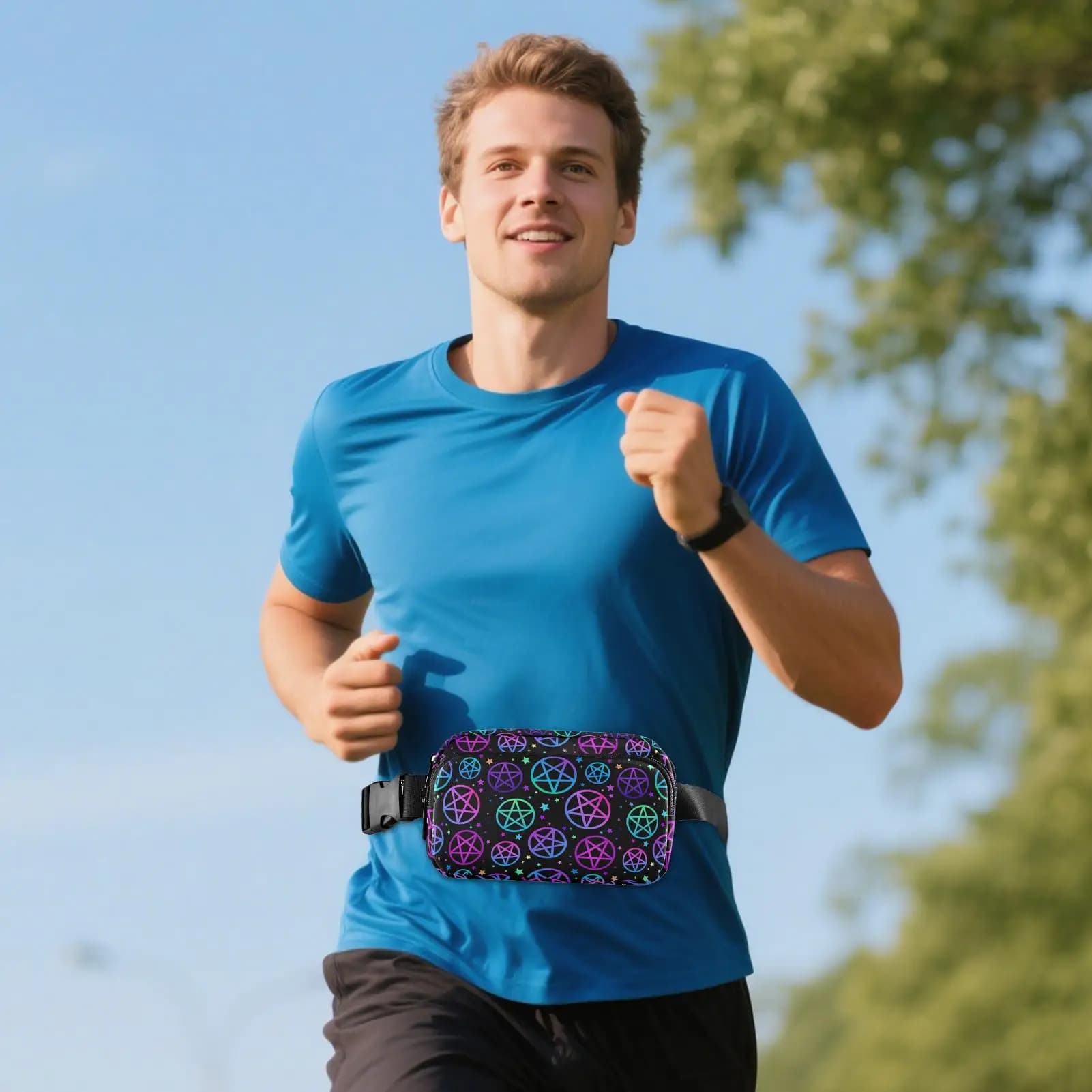 Men Fanny Pack Adjustable Strap Reflective Pouch Zipper Unisex Running Belt Bag For Mobile Phone Hiking Casual Tissue Keys