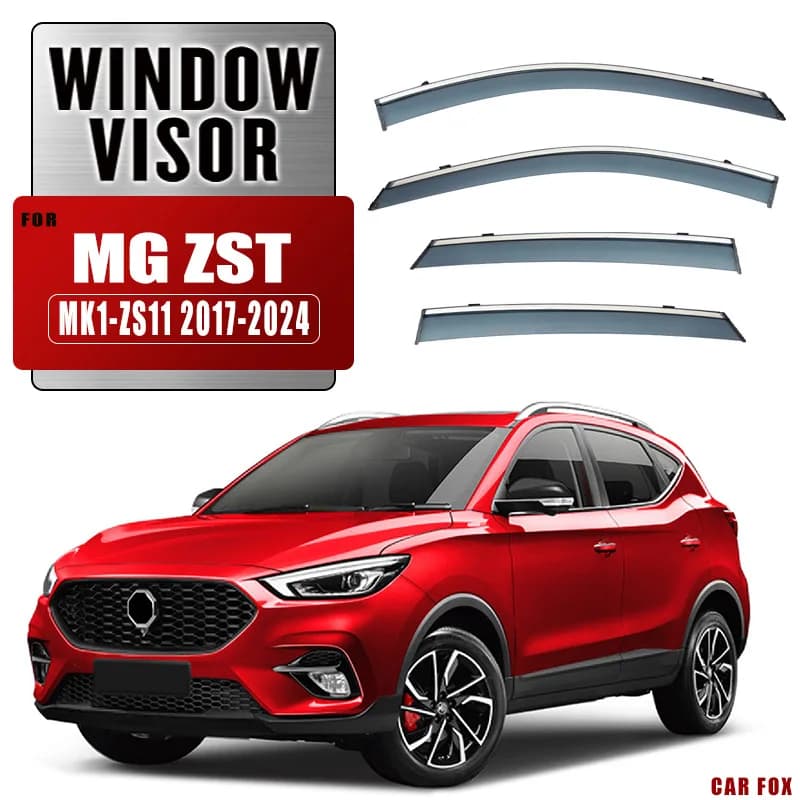 4 Pezzi per MG ZST 2017-2024, Visiera Parasole per Finestrini Auto, Protezione da Pioggia e Sole per Finestrini Laterali, Accessori Auto
