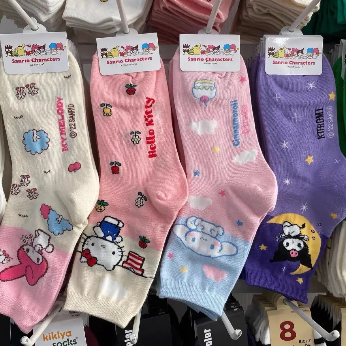 Nuovi calzini Sanrio Melody Cinnamoroll Tubo medio da donna Dolce cartone animato Calzini per bambini carini Calzini per bambina