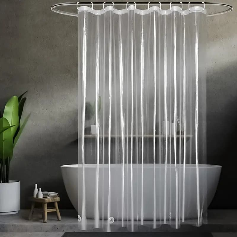 1 fodera per tenda da doccia trasparente con magneti inferiori e occhielli in metallo, tenda da bagno leggera in plastica, decorazione per tenda da bagno