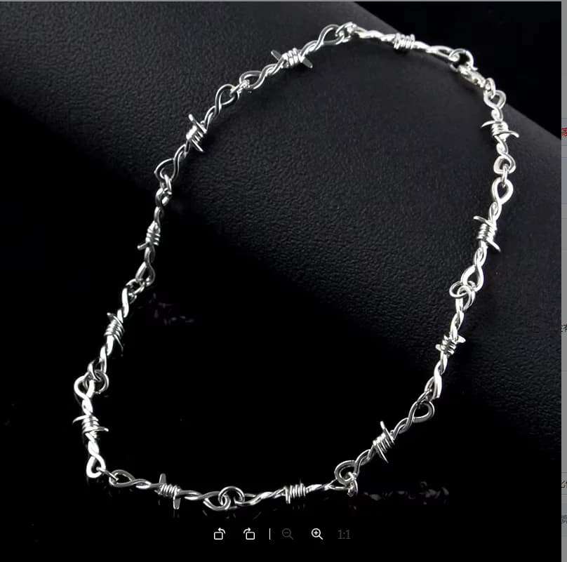 Small Wire Brambles Iron Unisex Choker Necklace Women Hip-hop Gothic Punk Barbed Wire Little Thorns Chain Choker Jewelry Gifts