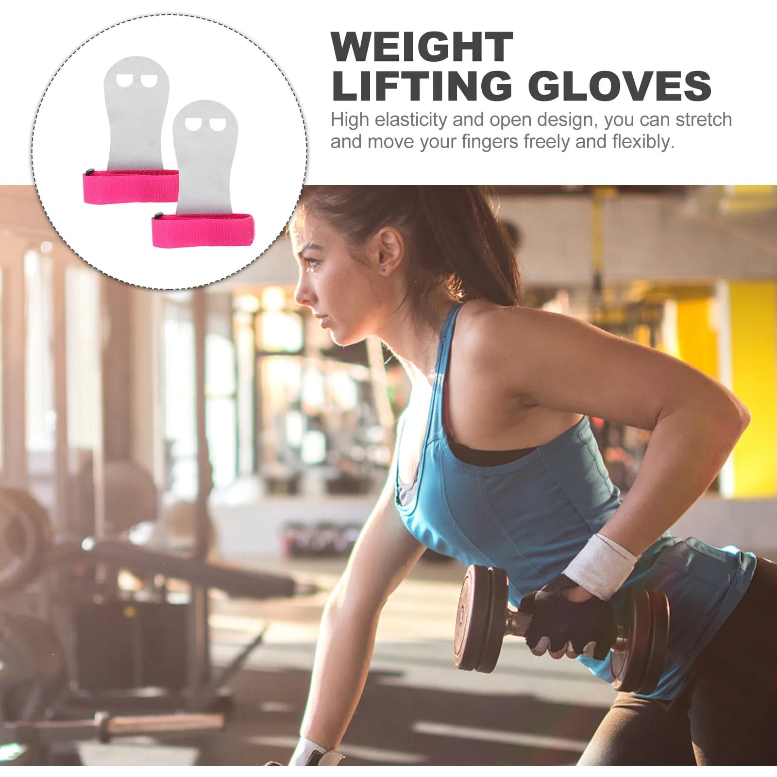 1 pair of men's weight lifting gloves, open design palm protection, barbell wrist strap, fitness gym gloves, weight lifting accessories