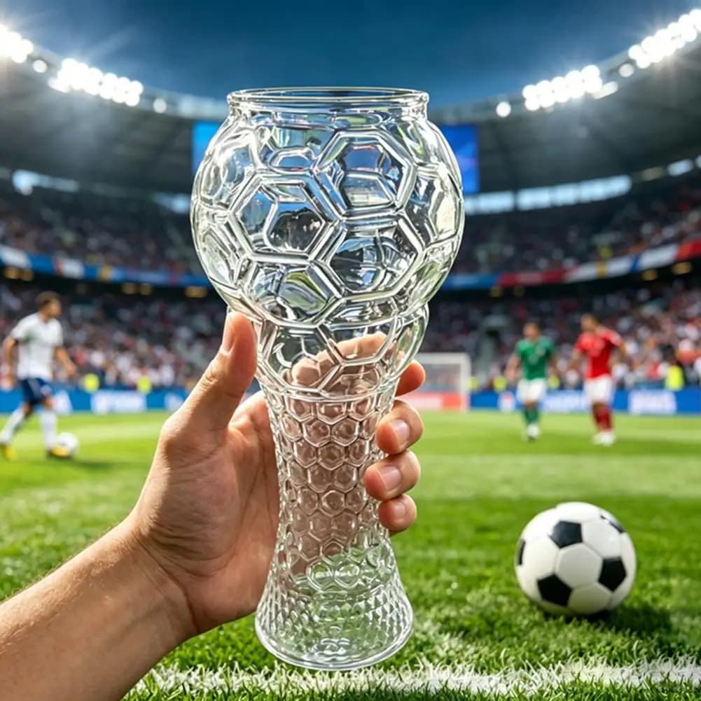 Football Beer Mug Explosion-proof Beer Glass Soccer Trophy Glass Beer Mug Football Shaped Pint Cup Heavy Duty for Home