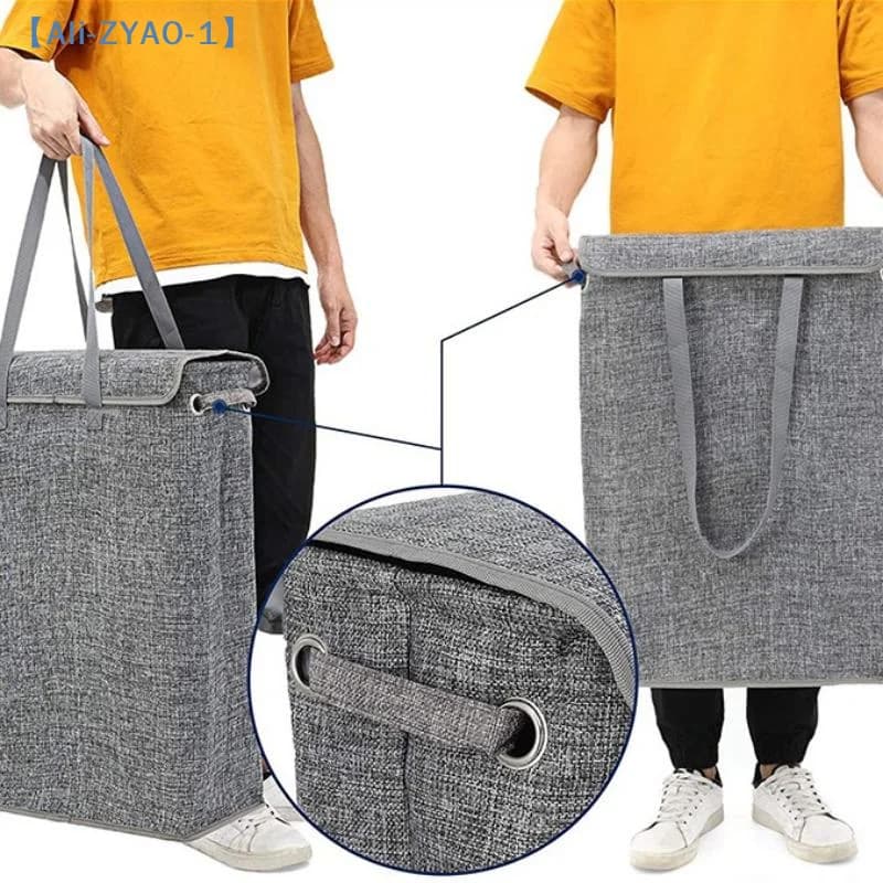 【ZYAO-1】1 Pezzo Cesto per Bucato Sottile da 45L con Coperchio, Cesto Stretto per Biancheria Sporca, per Camera da Letto e Asilo, Borsa Portabiancheria Completa