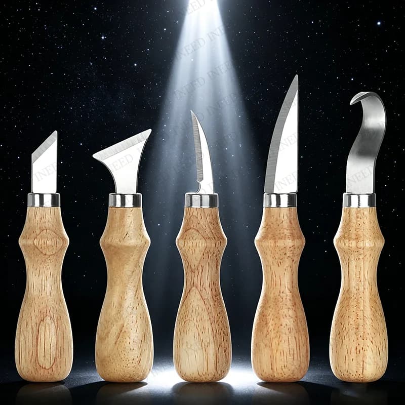 5 pcs of wood carving tools chisels, woodworking knives, manual tool set, stainless steel woodworking carving knives DIY carving