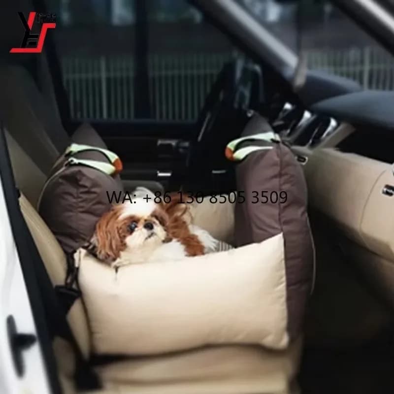 New Design Removeable Cover High Quality Spliced Brown Dog Car Bed for Car Compatible with Every Car
