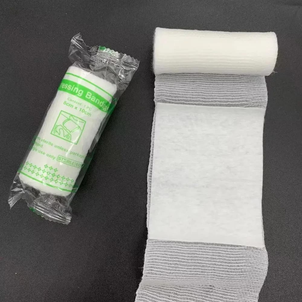 6 pezzi confortevole emergenza che conformi rotolo di garza elastica cuscinetto emostatico fasciatura PBT di primo soccorso con cuscinetti assorbenti