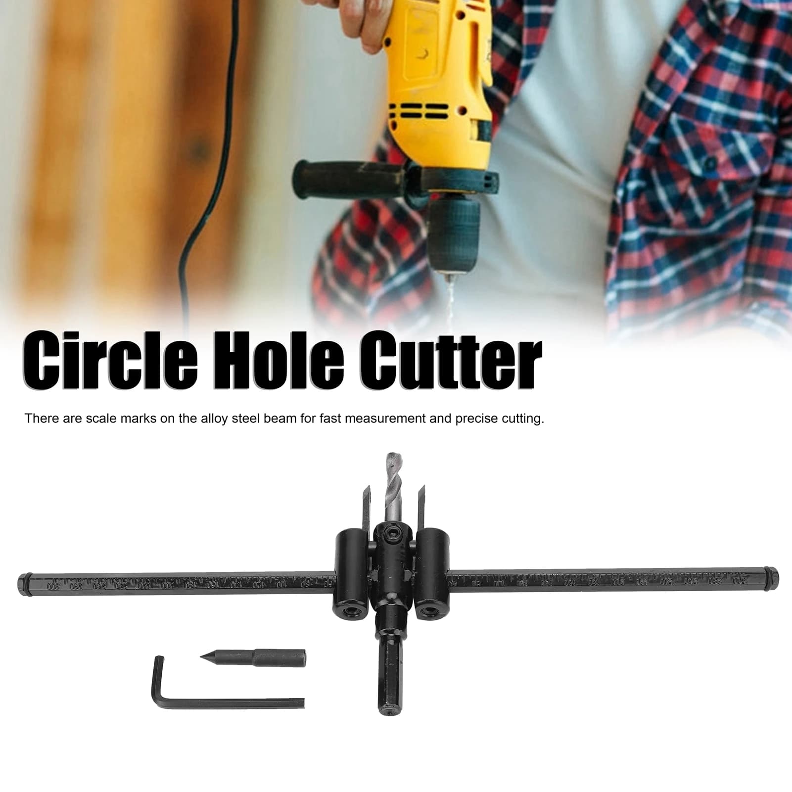 Adjustable Hole Cutter Saw Kit Alloy Steel DIY Round Cutting for Wood Plastic Board Drill Bit Saw Variable Diameter Hole Opener