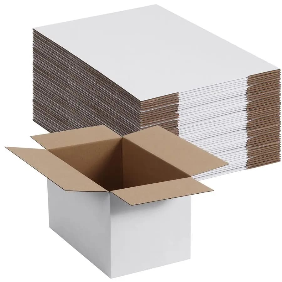 Shipping boxes 10x6x6 inch, 40 set, white corrugated cardboard boxes for small businesses, shipping, moving and storage