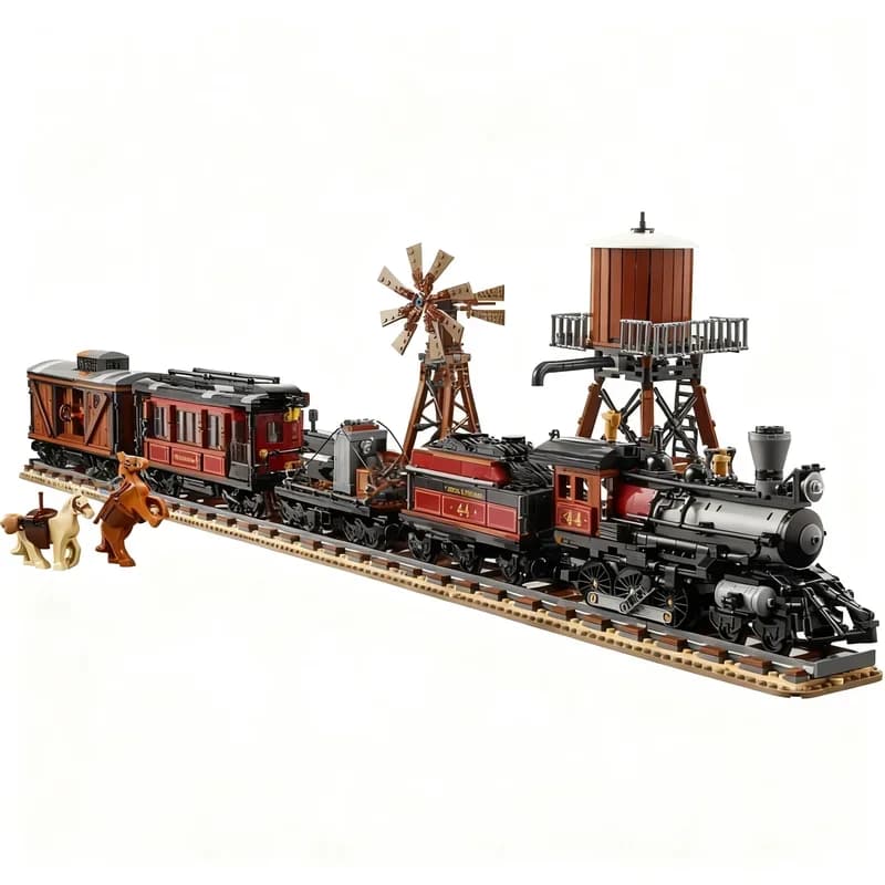 MOC Wild West Train Express Locomotive Hot City Selling Christmas StreetView Puzzle Architecture DIY Birthdayal Sets Toys Gifts