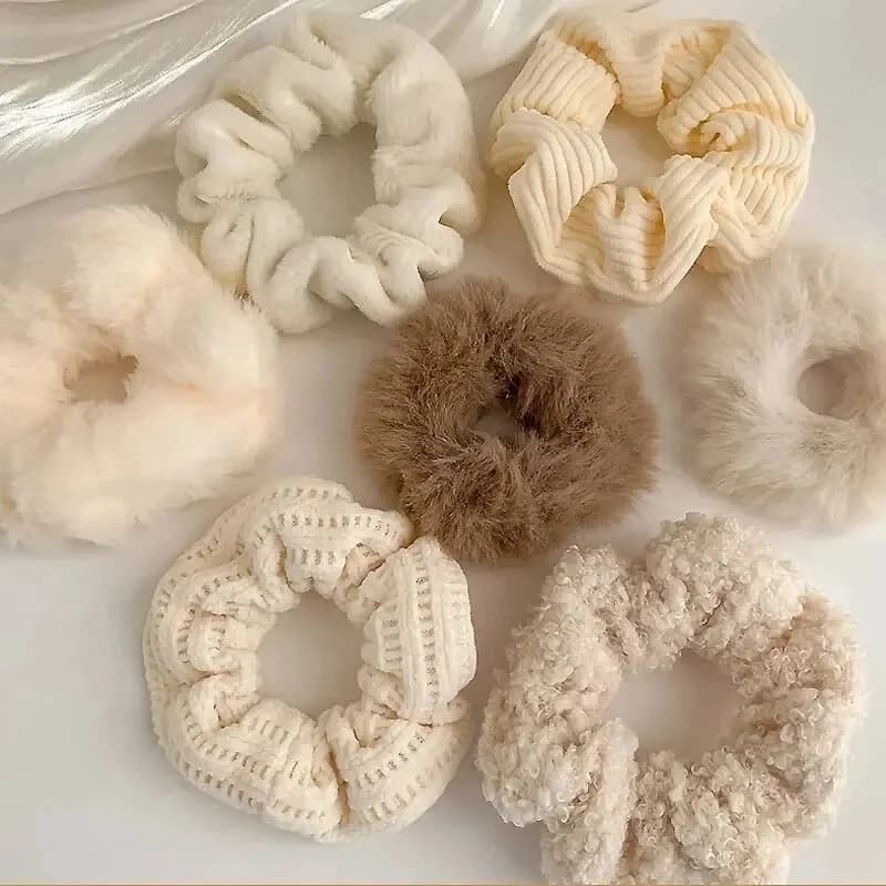 7/21 Pz/set Donne Nastri Per Capelli Set Peluche Solido Fascia Per Capelli per le Ragazze Titolare Coda di Cavallo Elastici Legami Dei Capelli Accessori Per Capelli