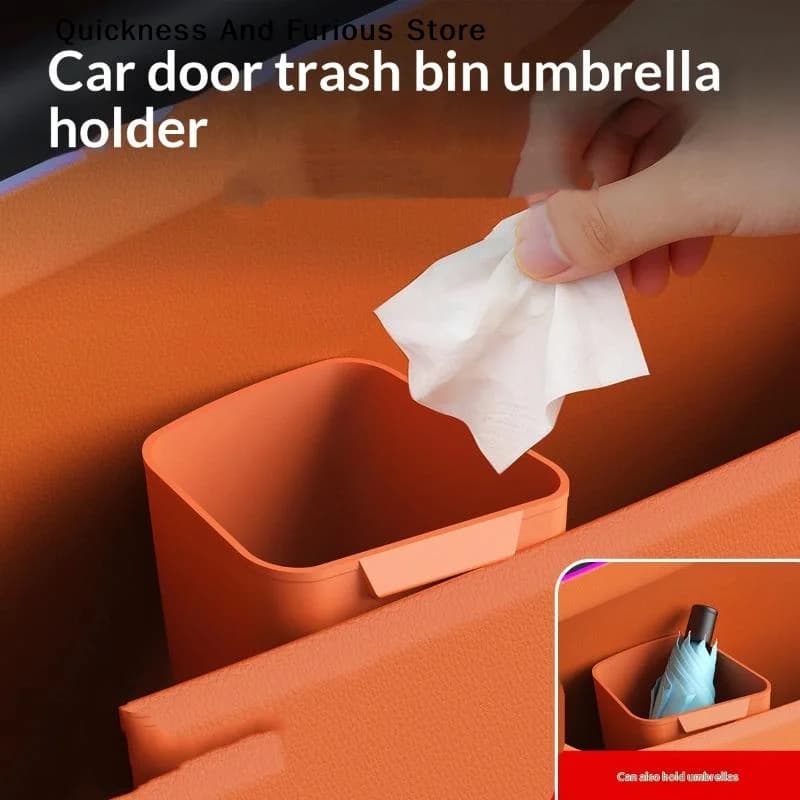 【MO】Silicone Car Door Cup Holder Storage Box Trash Can Waterproof Universal Auto Door Storage Bucket Umbrella Organizer Bag