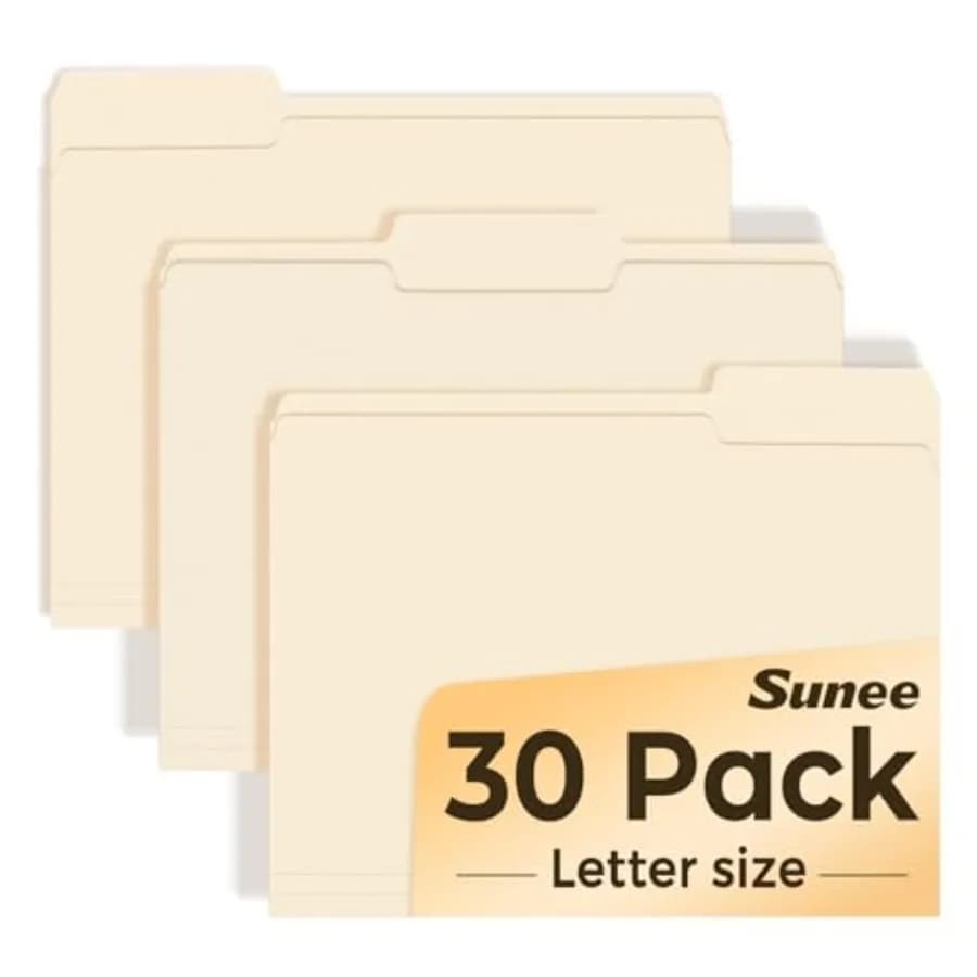 File Folders, 30 Pack Folders 8.5 x 11, 1/3 Cut Tab for Easy Labeling and Organization, Durable Standard Paper for Home, Office