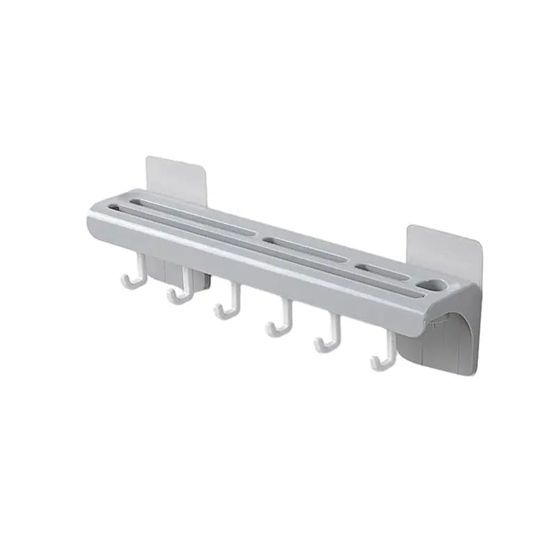 HLZS-Wall-Mounted Kitchen Rack Knife Holder Storage Shelf With 6 Hooks Cutlery Organizer Household Replacement Parts Accessories