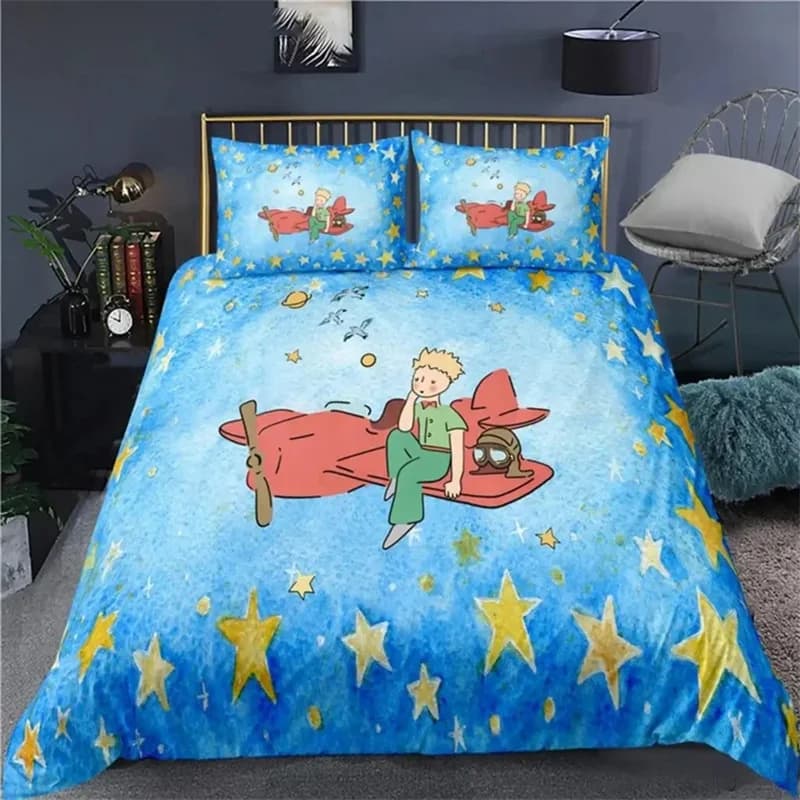 Anime Small Prince Le Petit Prince Bed linen Set Twin Queen Size Twin Queen Size Cover Federa Bed Children Adults
