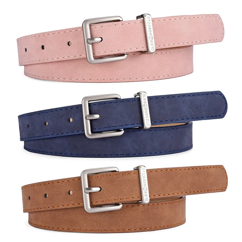 Women's Belt Fashion Pin Buckle Thin Belt Genuine Luxury Soft Belt Women with Cargo Pants Jeans Unisex Belt PU Leather Belt men